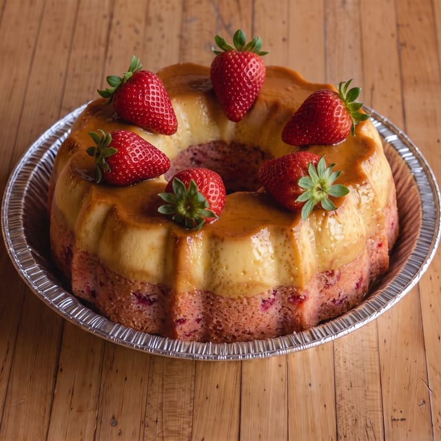 Strawberry Flan.
